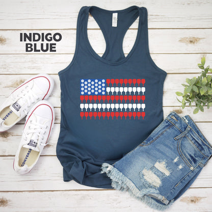 American Pickleball Flag Racerback Tank