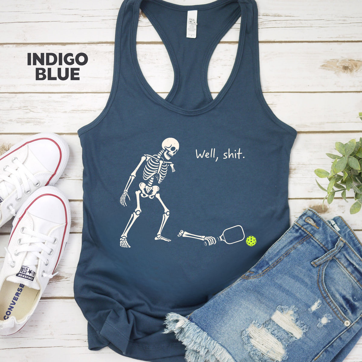 Well Shit Skeleton Pickleball Racerback Women's Tank