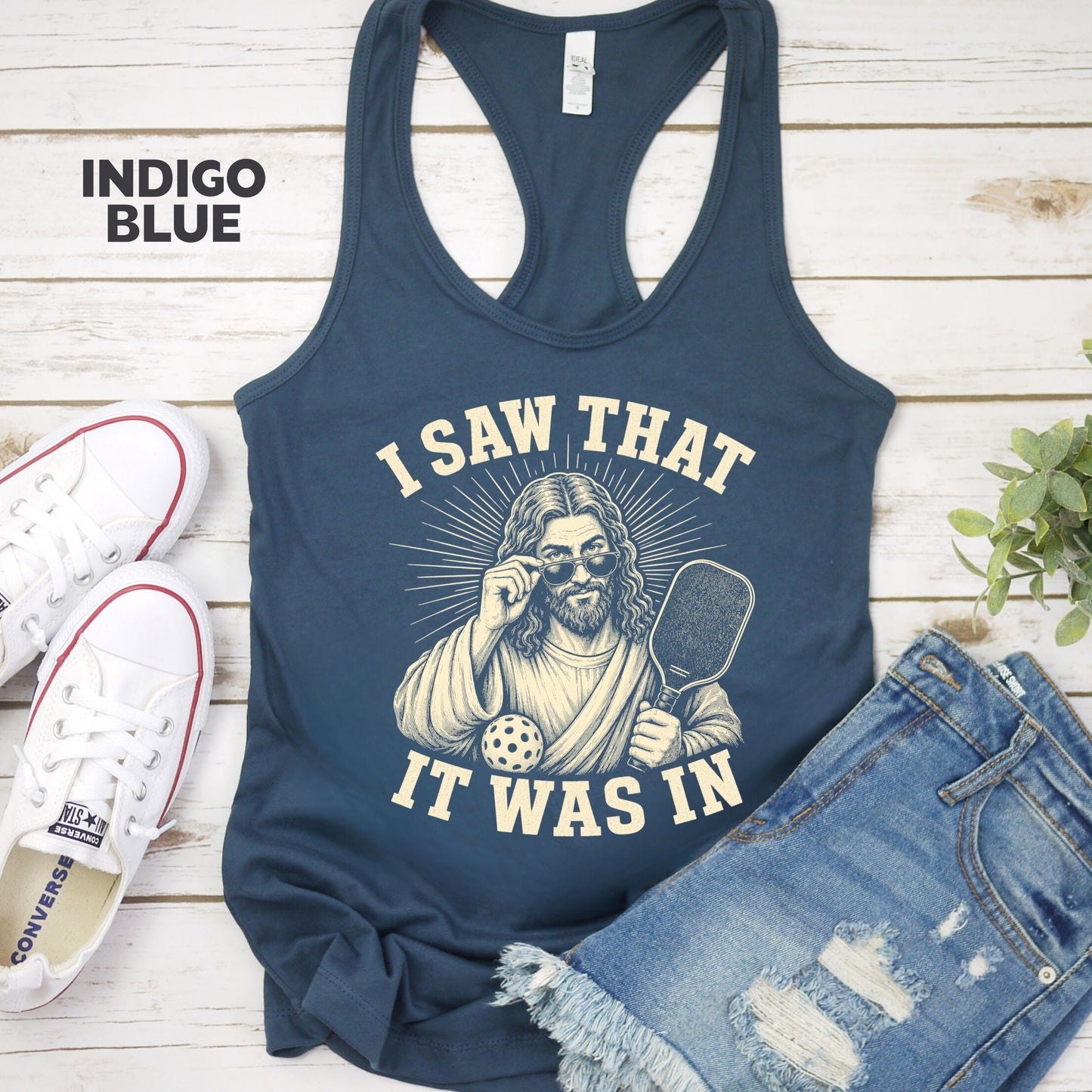 I Saw That Jesus Pickleball Racerback Tank