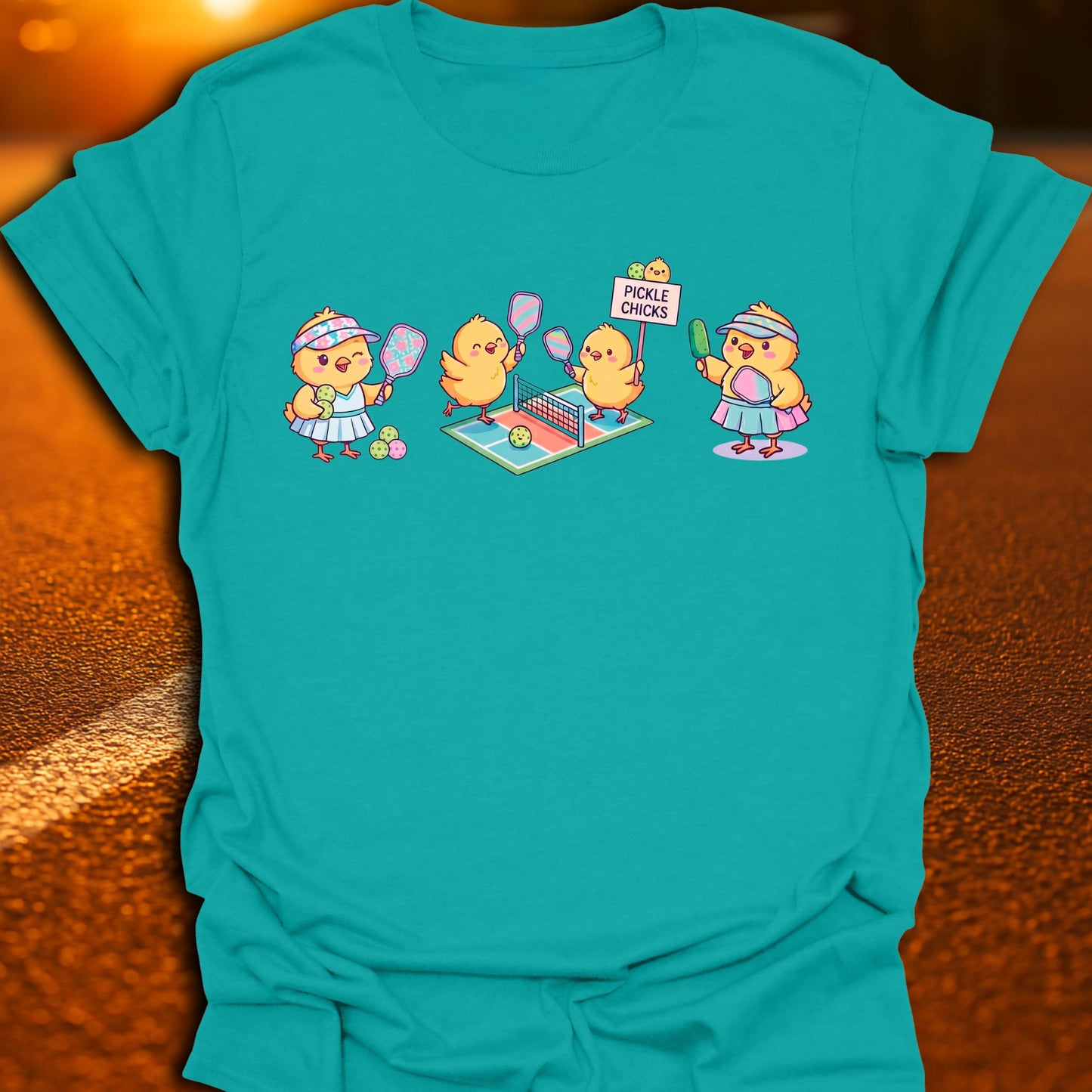 Pickle Chicks Kawaii Pickleball T-Shirt