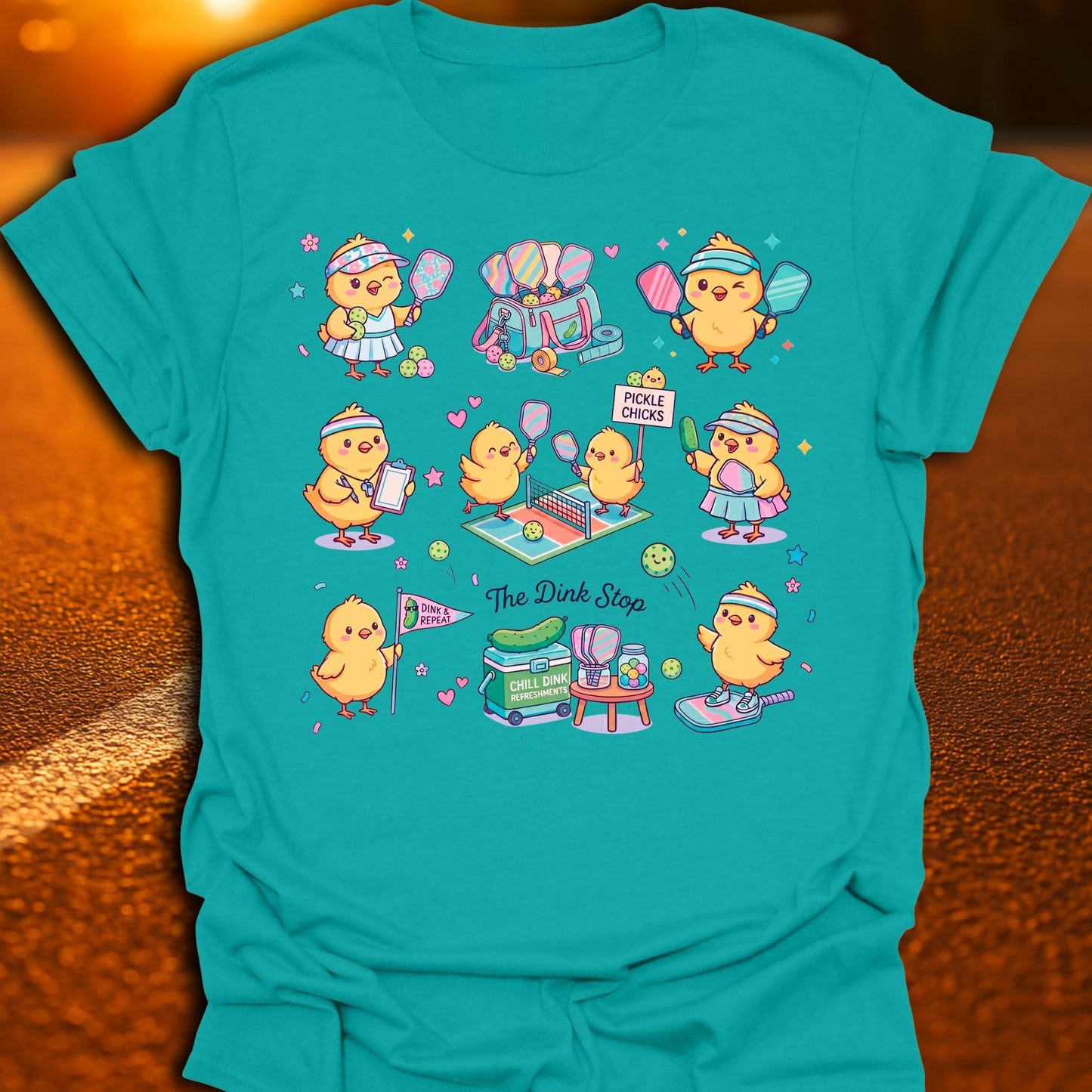 Pickle Chicks Kawaii Pickleball T-Shirt