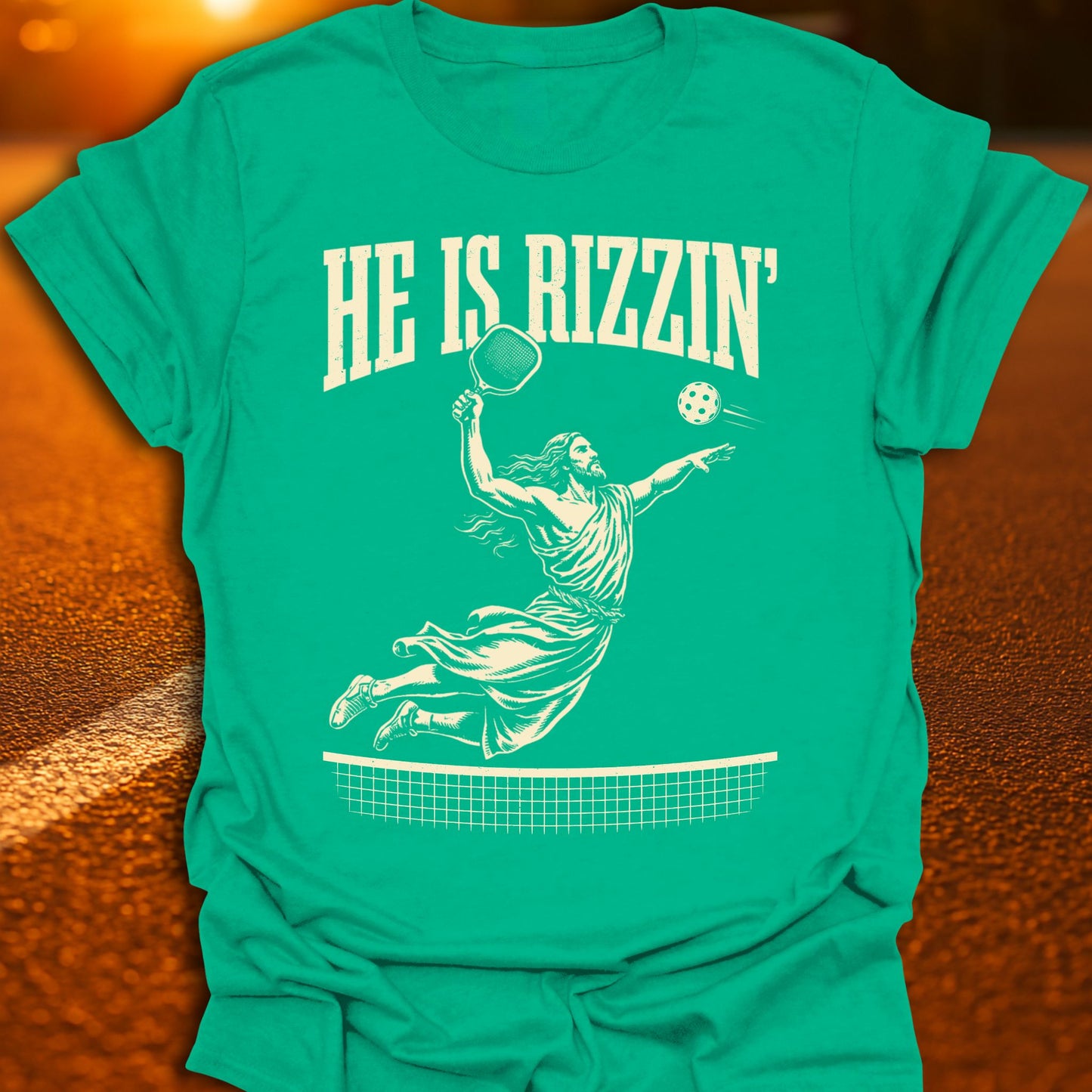 He Is Rizzin' Jesus Pickleball T-Shirt
