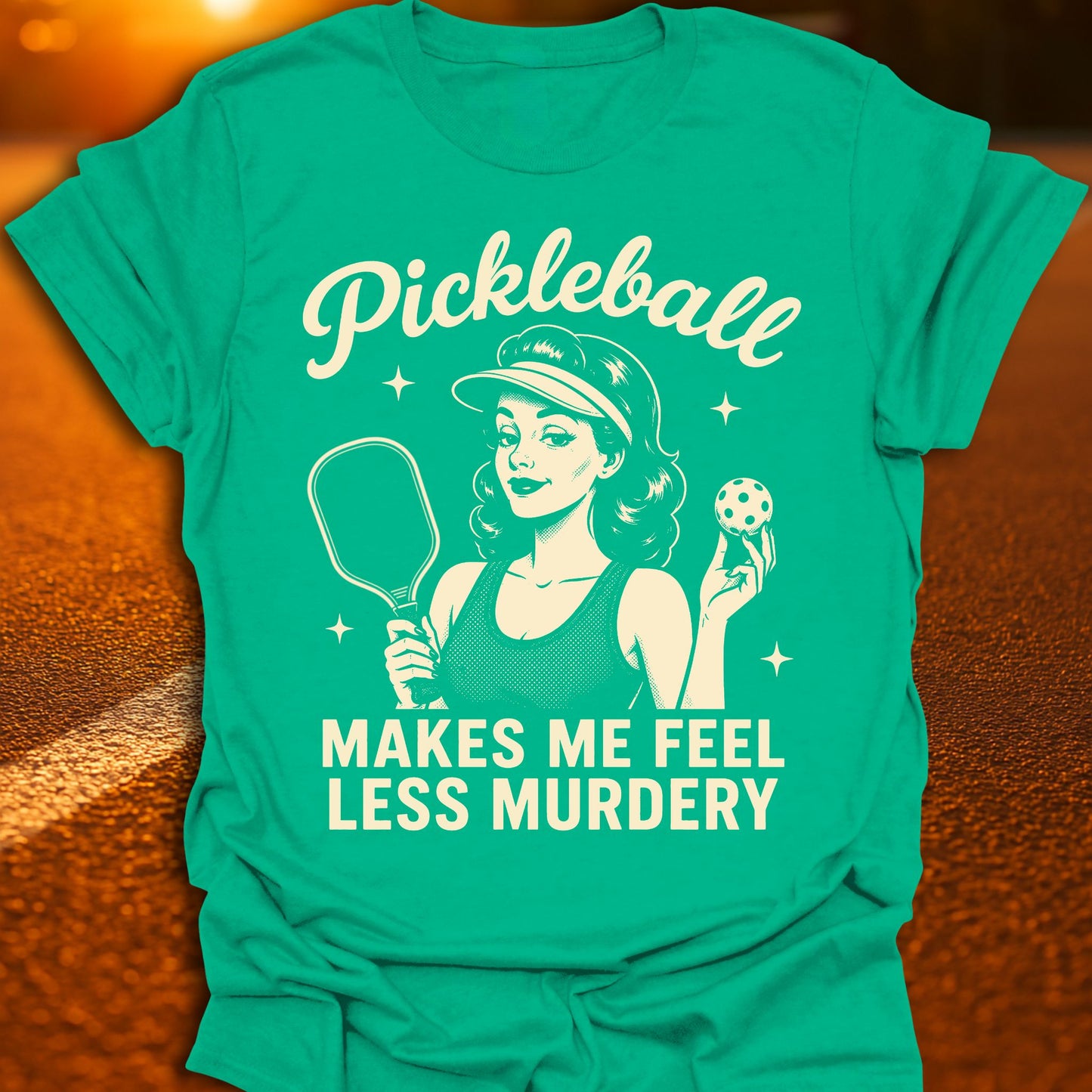Less Murdery Vintage Pickleball T-Shirt