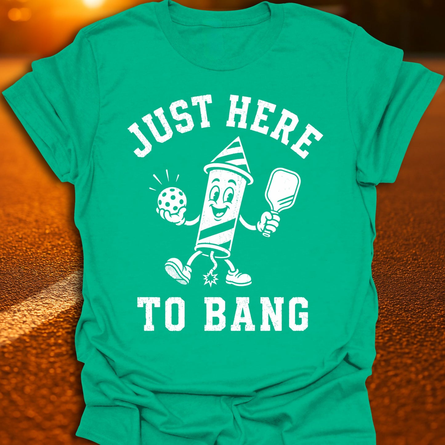 Just Here To Bang Vintage Pickleball T-Shirt