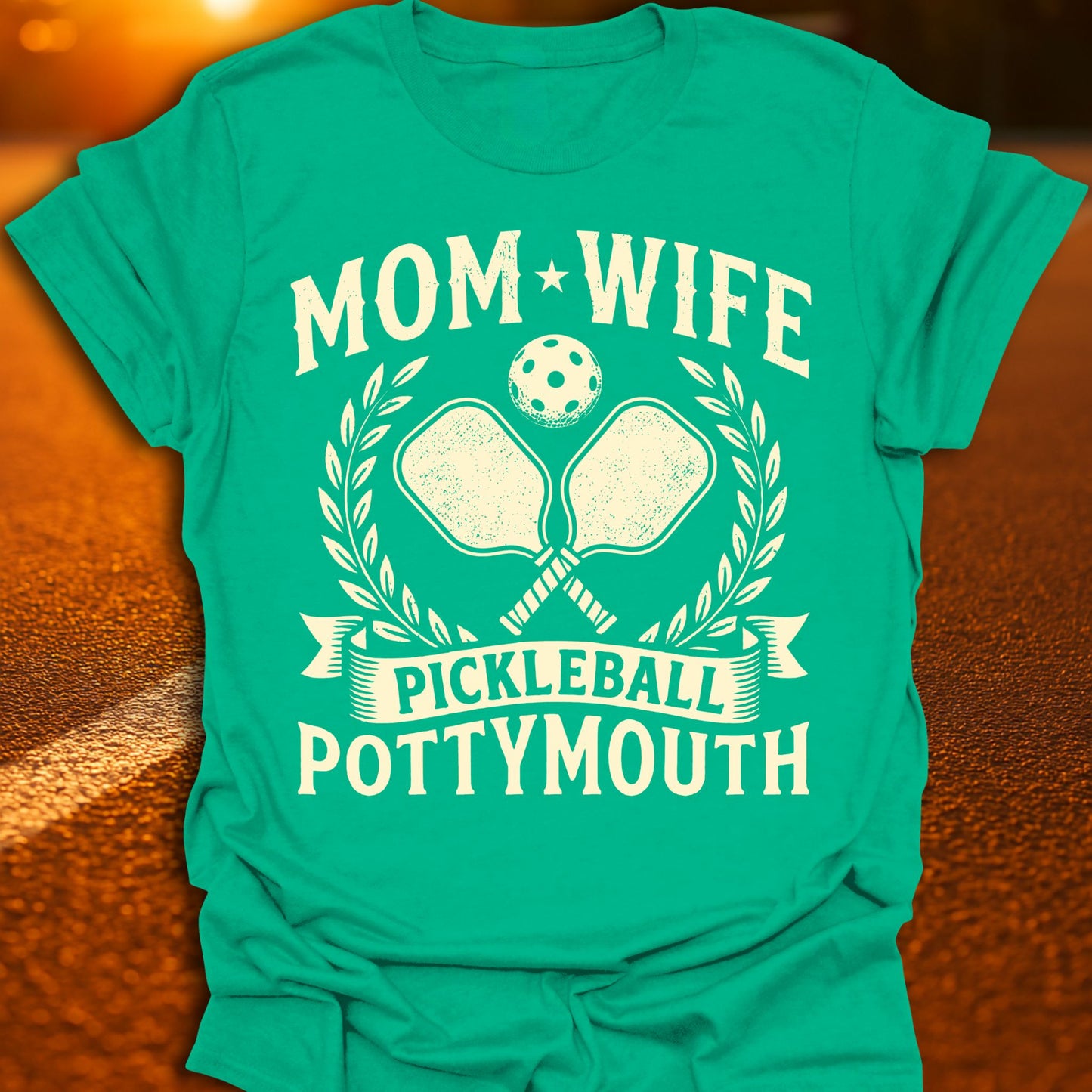 Mom, Wife, Pottymouth Vintage Pickleball T-Shirt