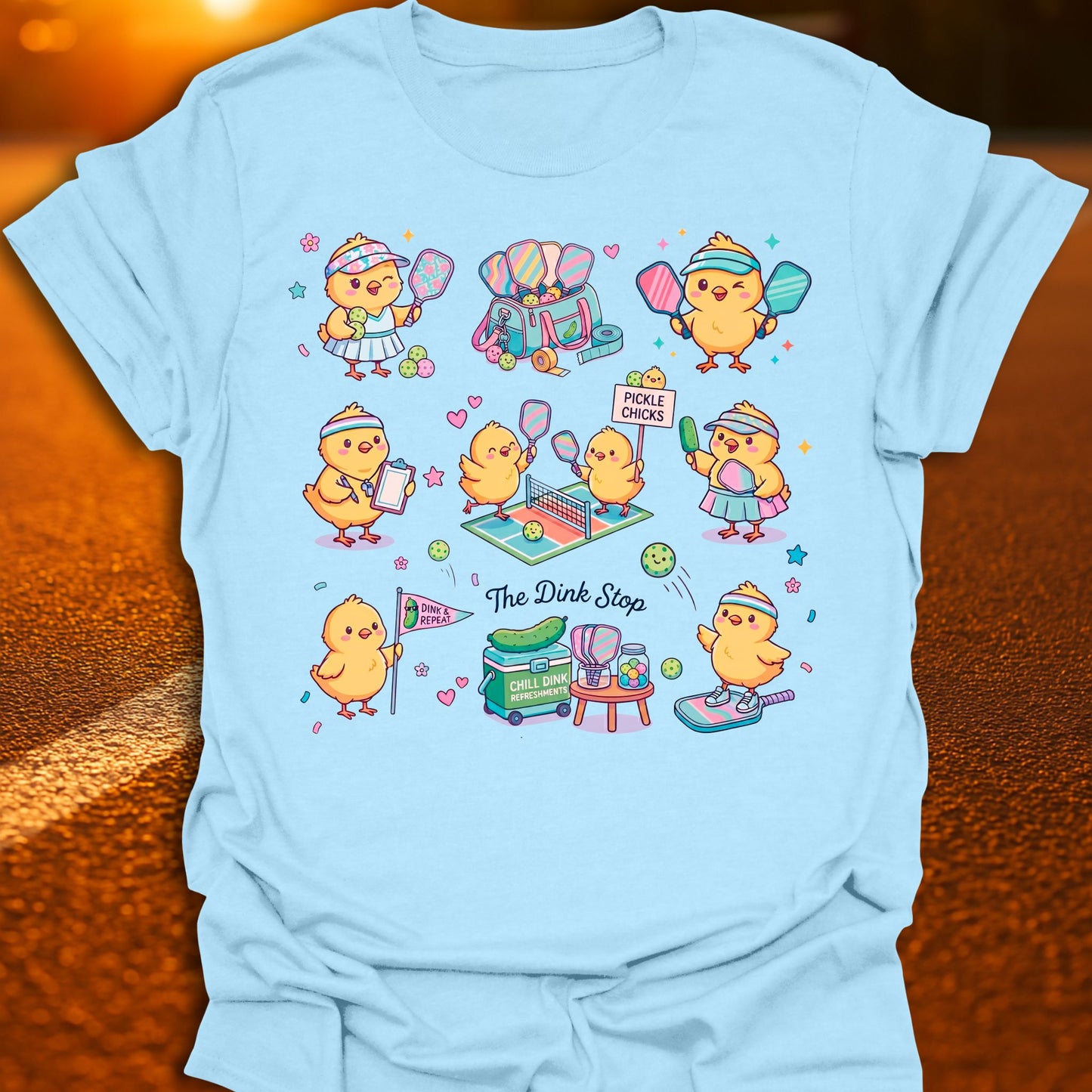 Pickle Chicks Kawaii Pickleball T-Shirt