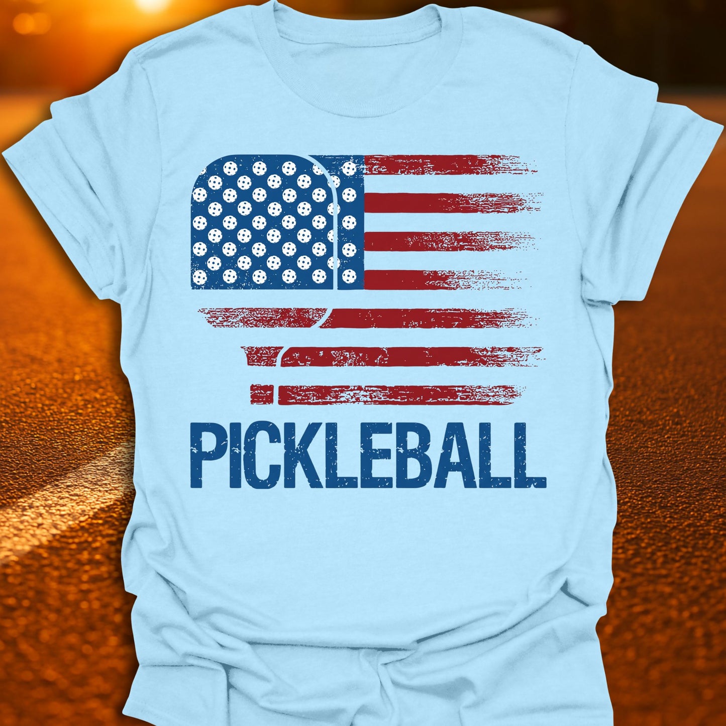 American Pickleball Paddle Flag T-Shirt