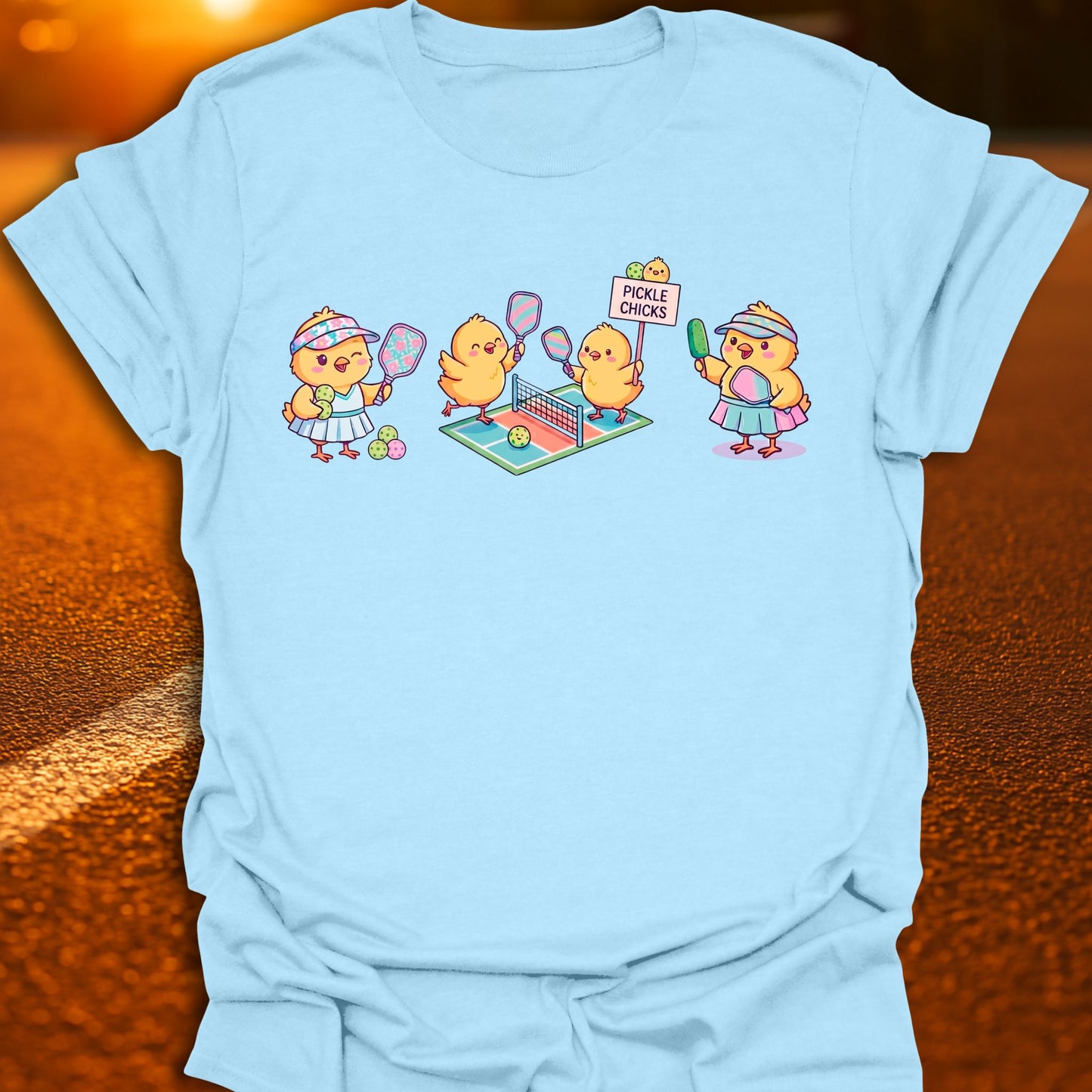 Pickle Chicks Kawaii Pickleball T-Shirt