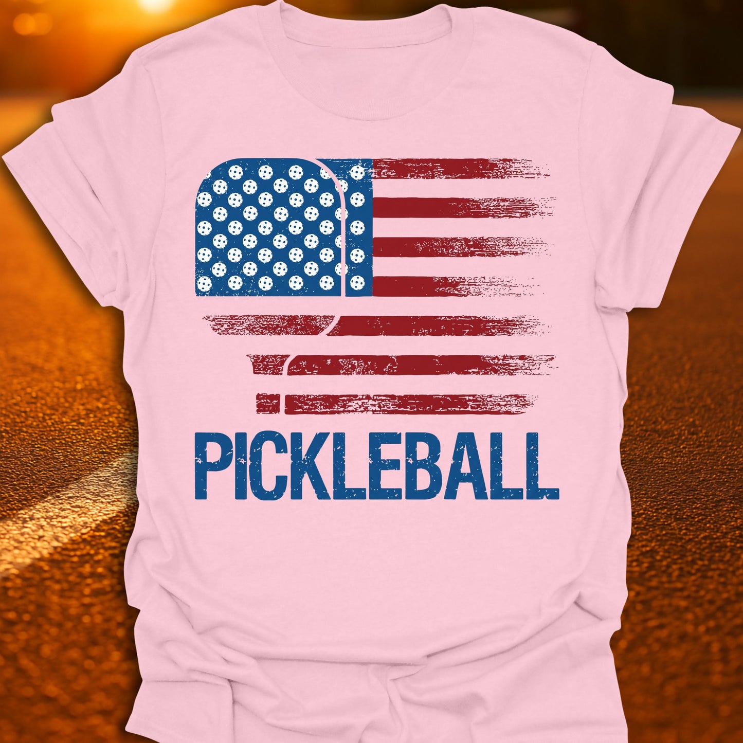 American Pickleball Paddle Flag T-Shirt