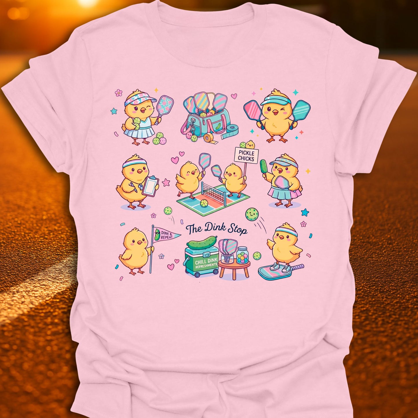 Pickle Chicks Kawaii Pickleball T-Shirt