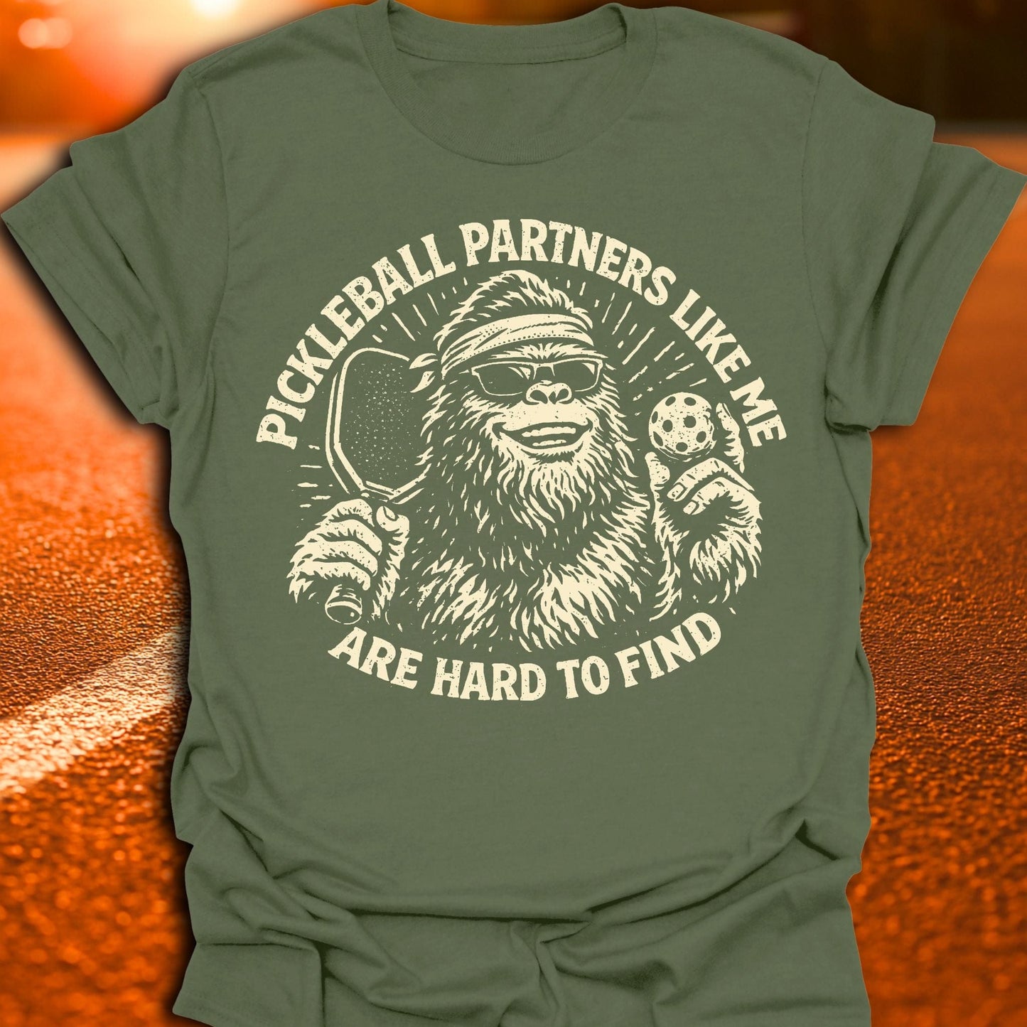 Hard to Find Bigfoot Pickleball T-Shirt
