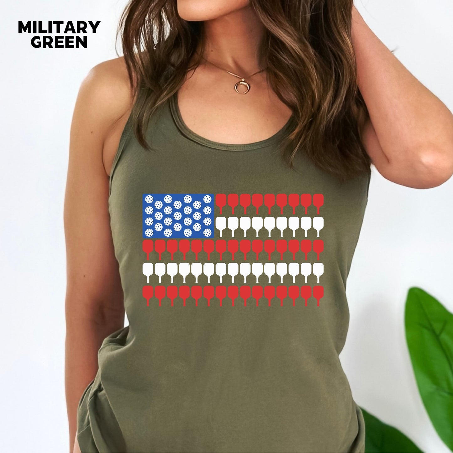 American Pickleball Flag Racerback Tank