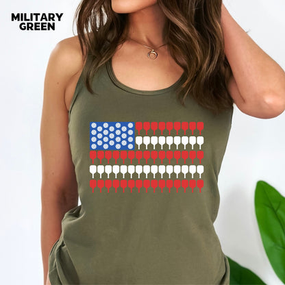 American Pickleball Flag Racerback Tank
