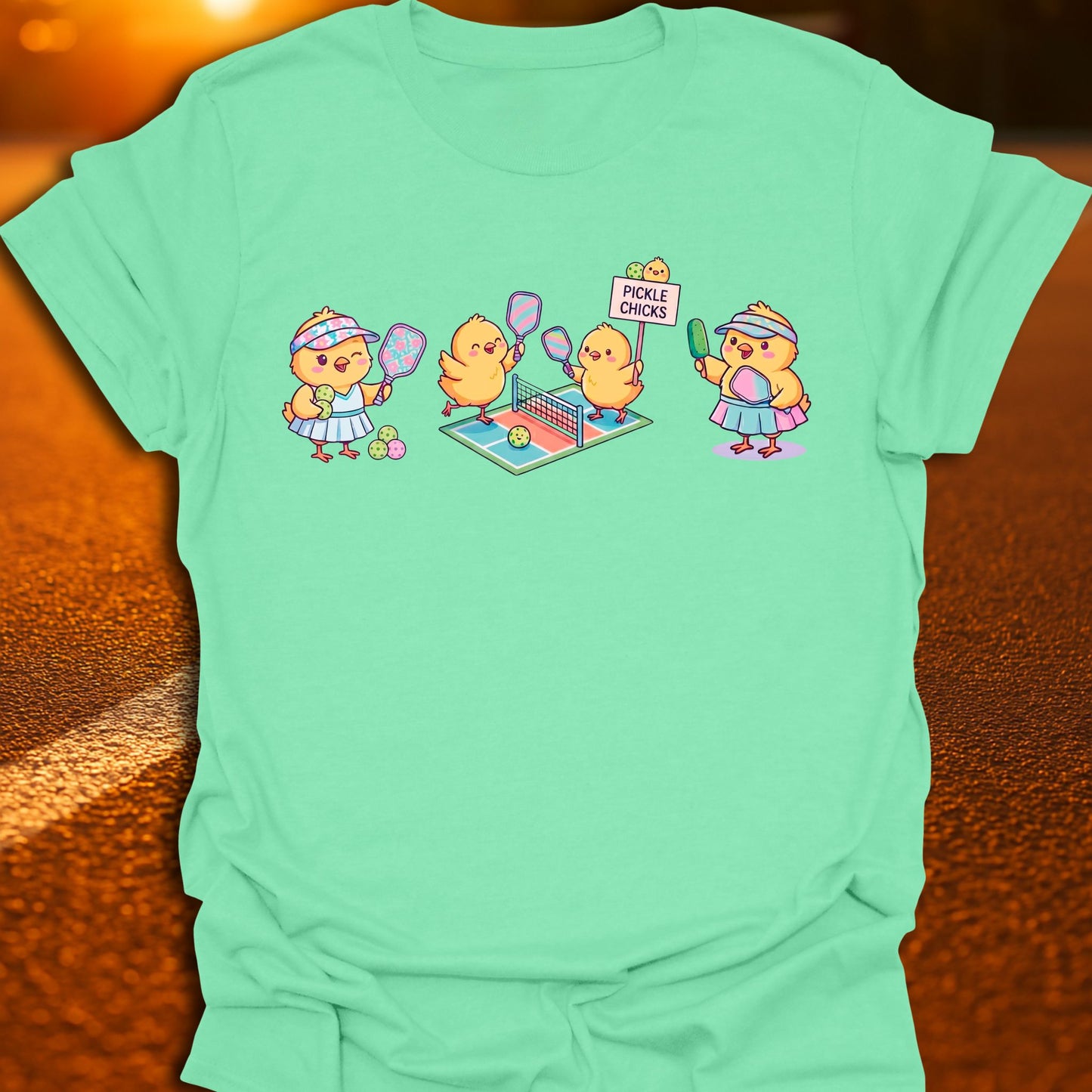 Pickle Chicks Kawaii Pickleball T-Shirt