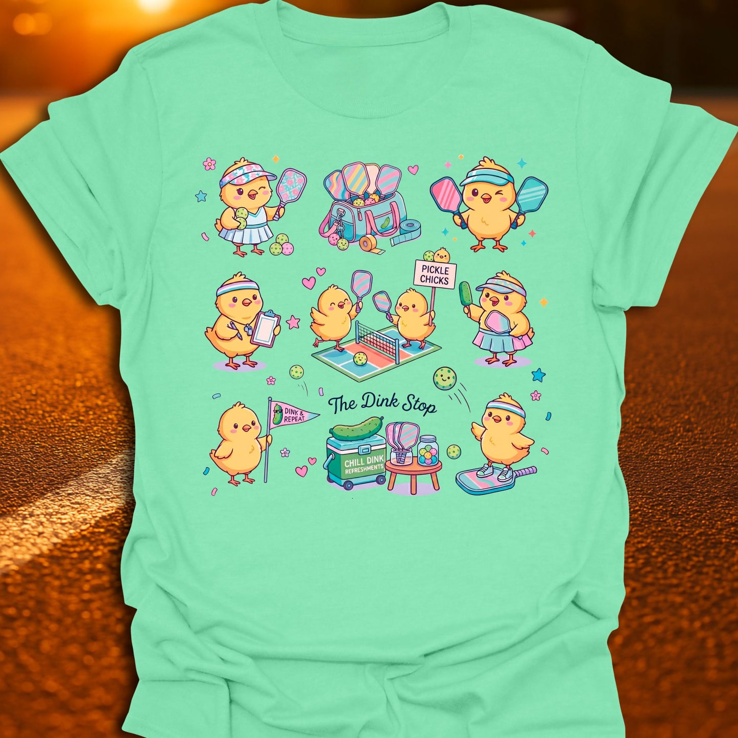 Pickle Chicks Kawaii Pickleball T-Shirt