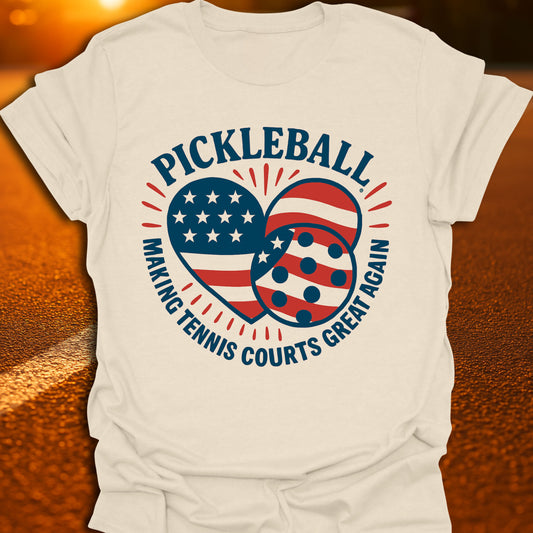 Making Tennis Courts Great Again Heart Flag T-Shirt