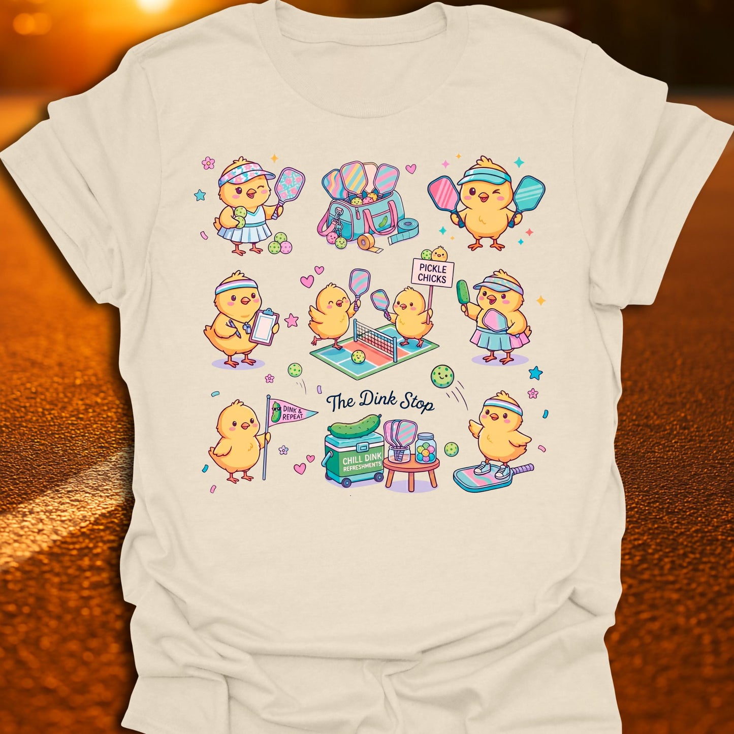 Pickle Chicks Kawaii Pickleball T-Shirt