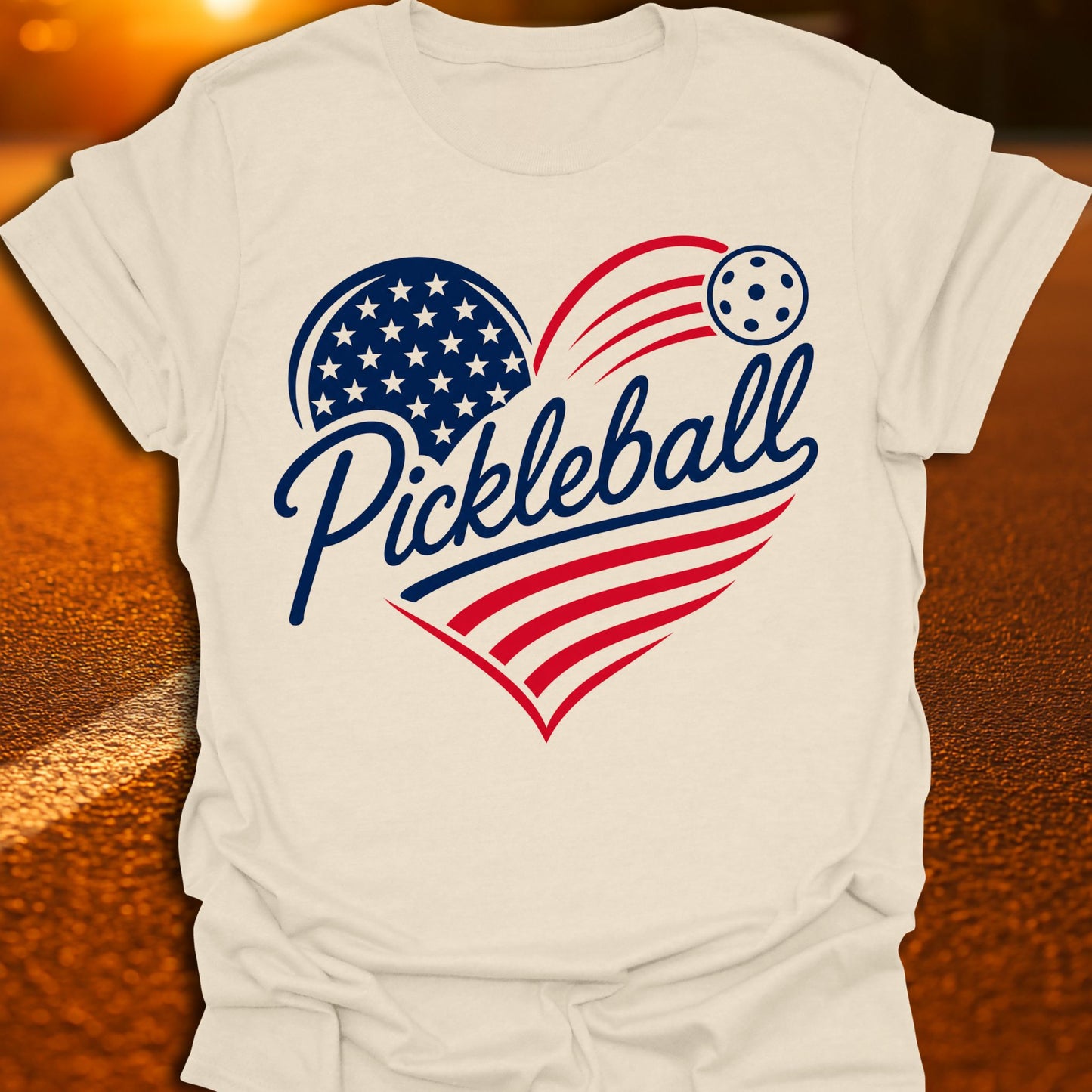 Patriotic Heart Pickleball T-Shirt