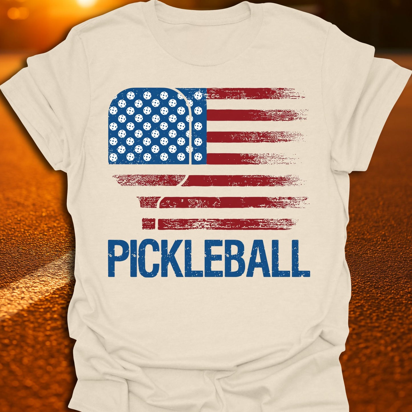 American Pickleball Paddle Flag T-Shirt