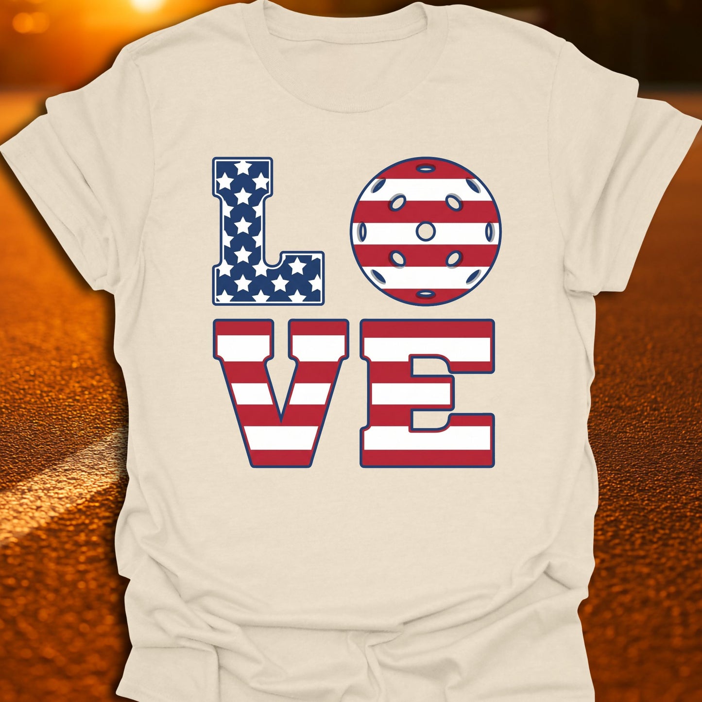 Love Pickleball American Flag T-Shirt
