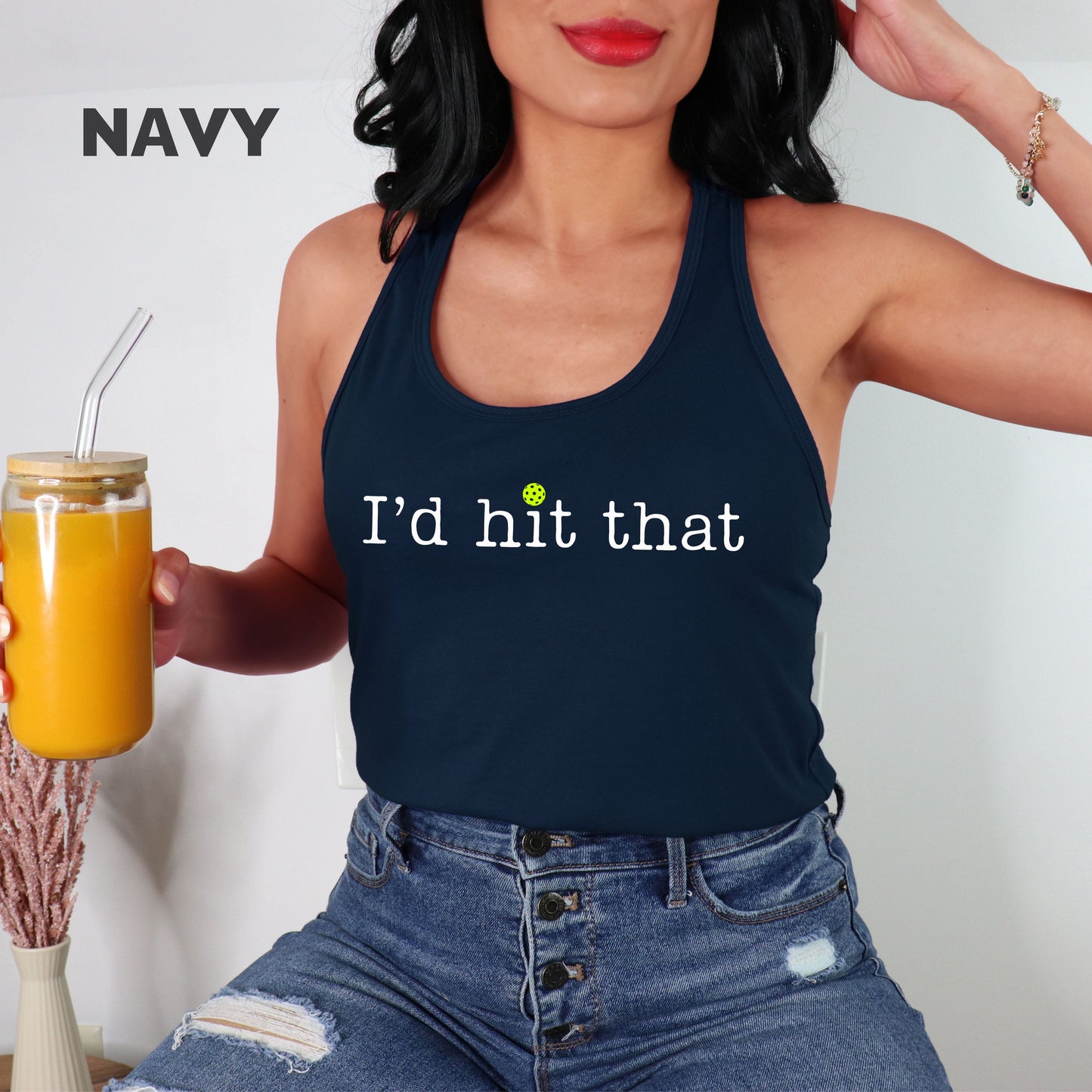 I'd Hit That Pickleball Racerback Tank