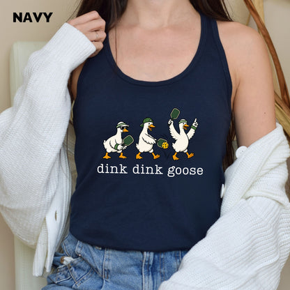 Dink Dink Goose Pickleball Racerback Tank