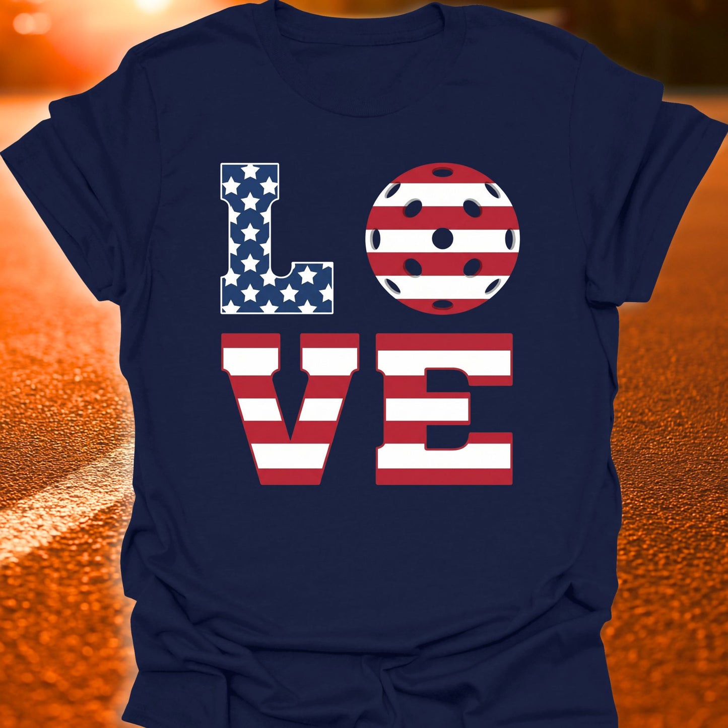 Love Pickleball American Flag T-Shirt