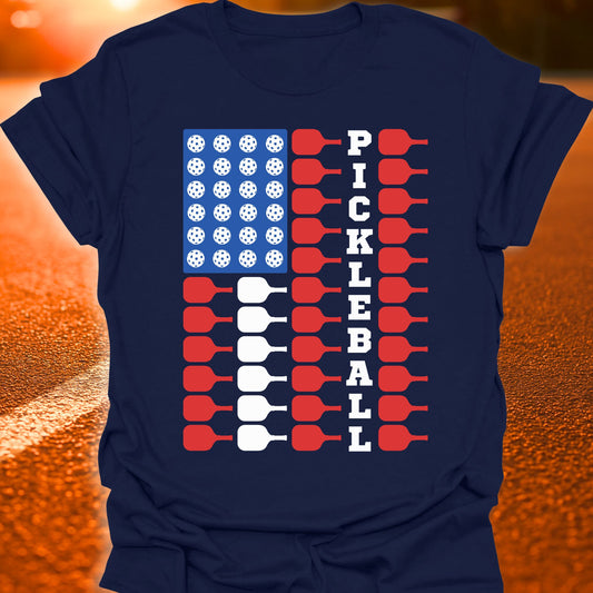 American Pickleball Flag T-Shirt