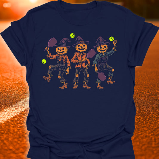 Pumpkin Scarecrow Pickleball T-Shirt