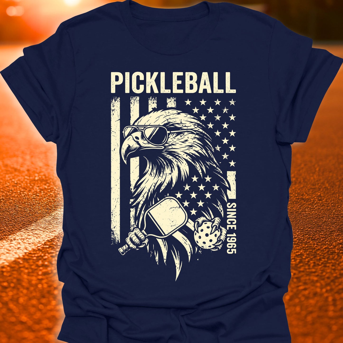 American Flag Eagle Pickleball T-Shirt