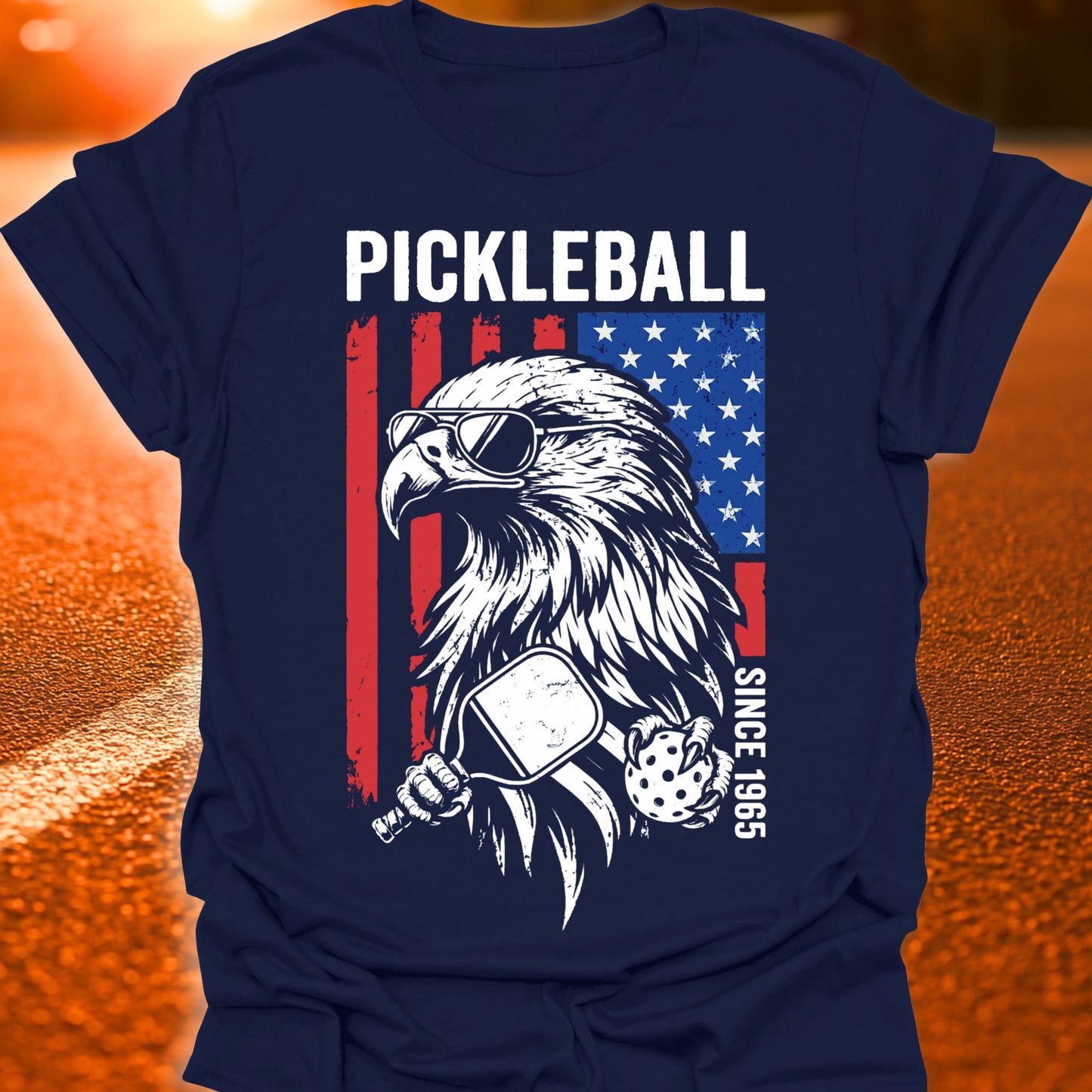American Flag Eagle Pickleball T-Shirt