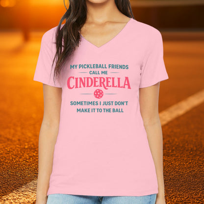 Cinderella Women's Relaxed Jersey Short Sleeve V-Neck Tee