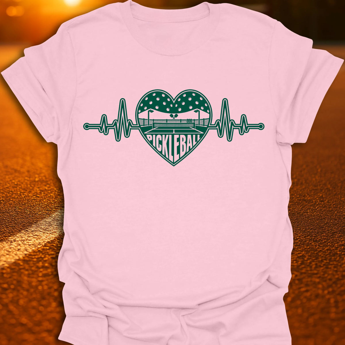 Pickleball Graphic Heartbeat T-Shirt