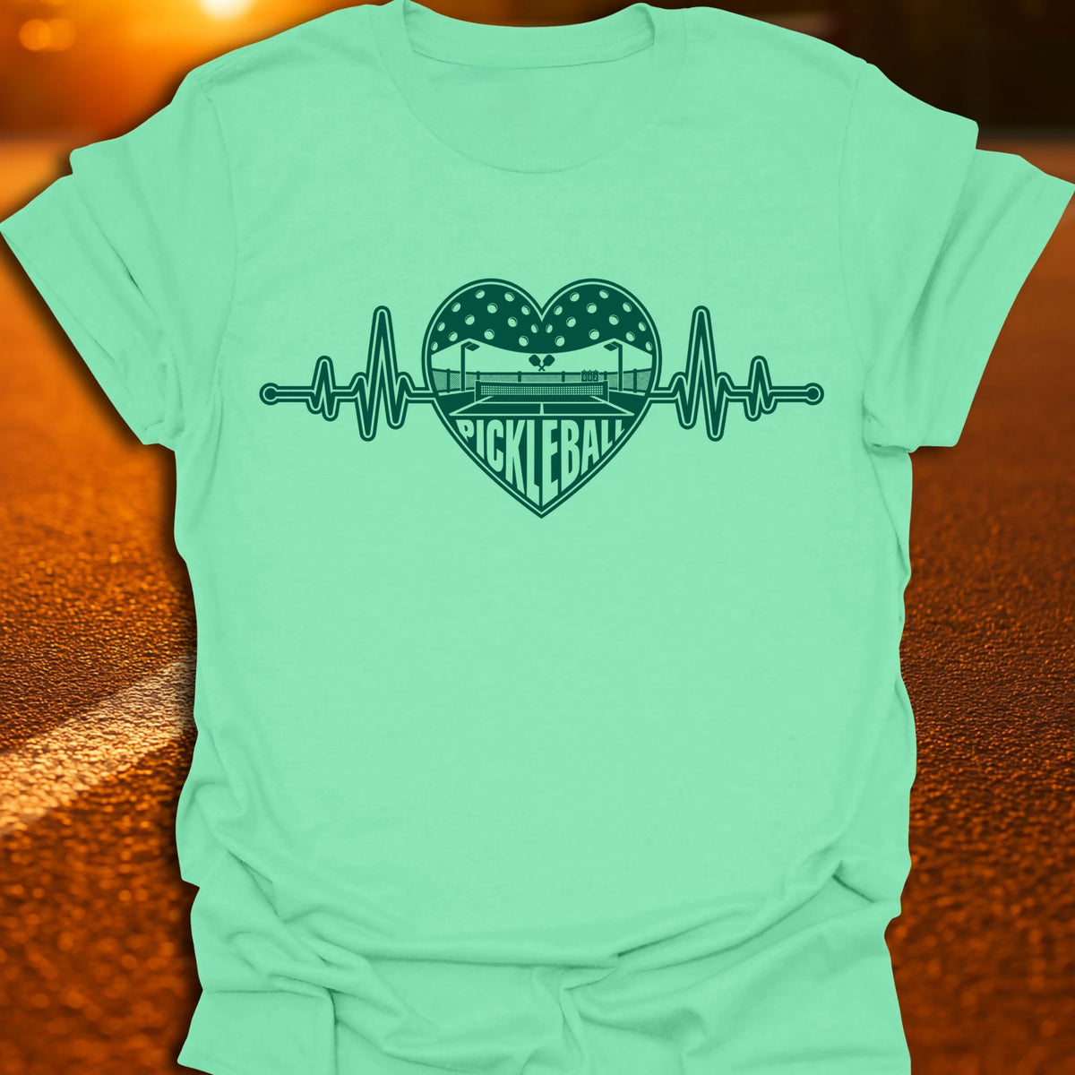 Pickleball Graphic Heartbeat T-Shirt