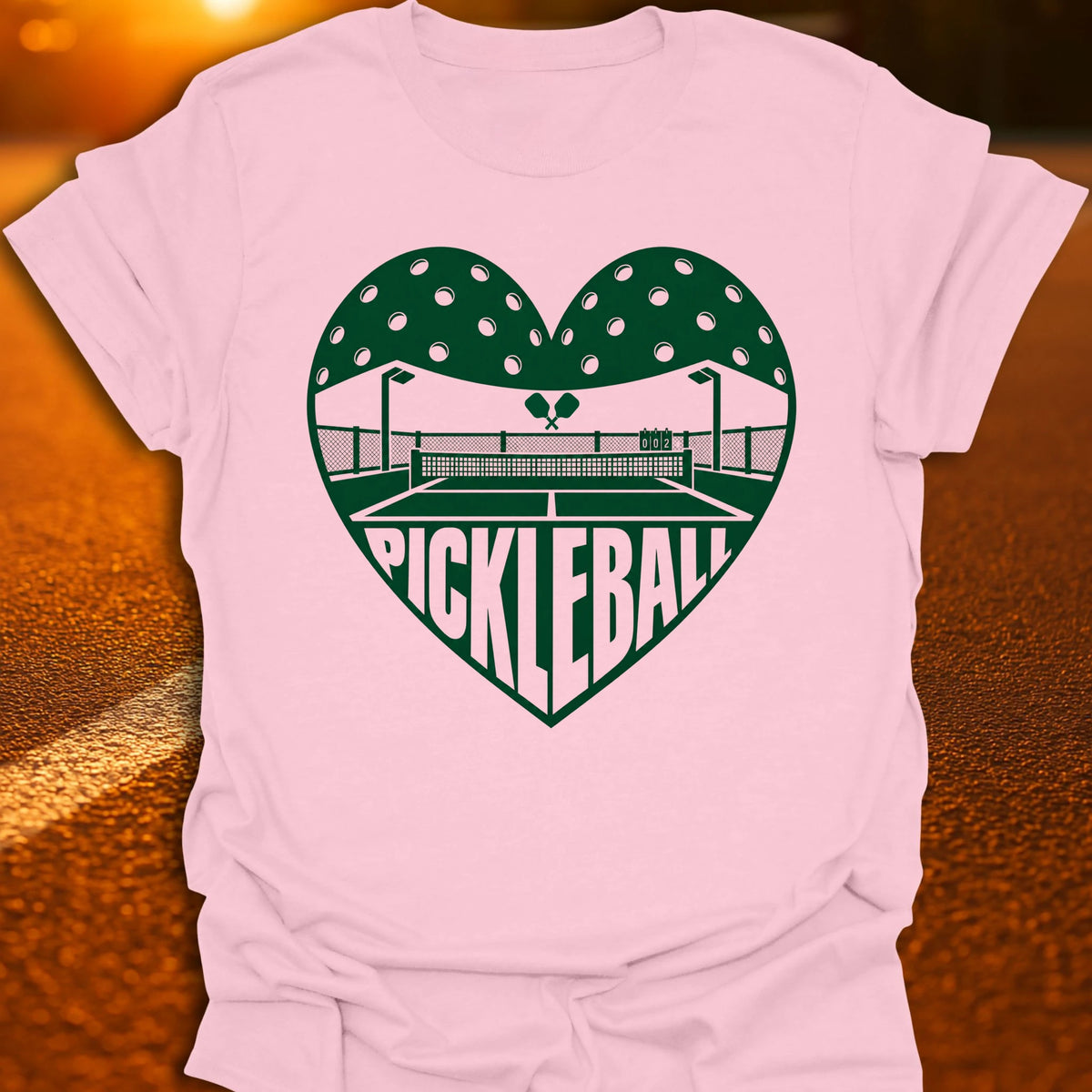 Pickleball Heart Graphic T-Shirt