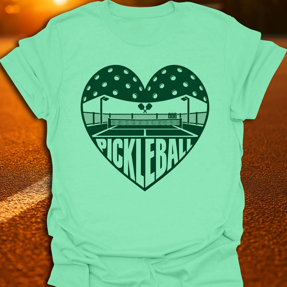 Pickleball Heart Graphic T-Shirt