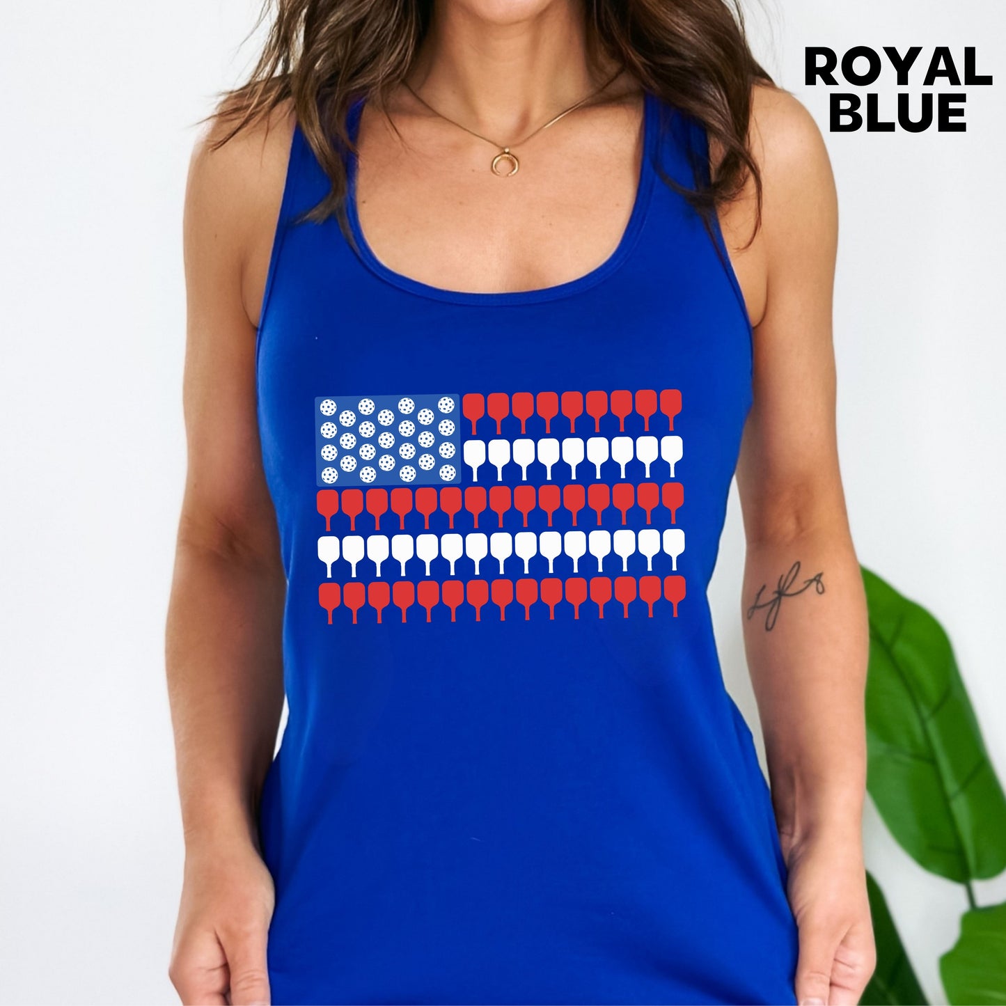 American Pickleball Flag Racerback Tank