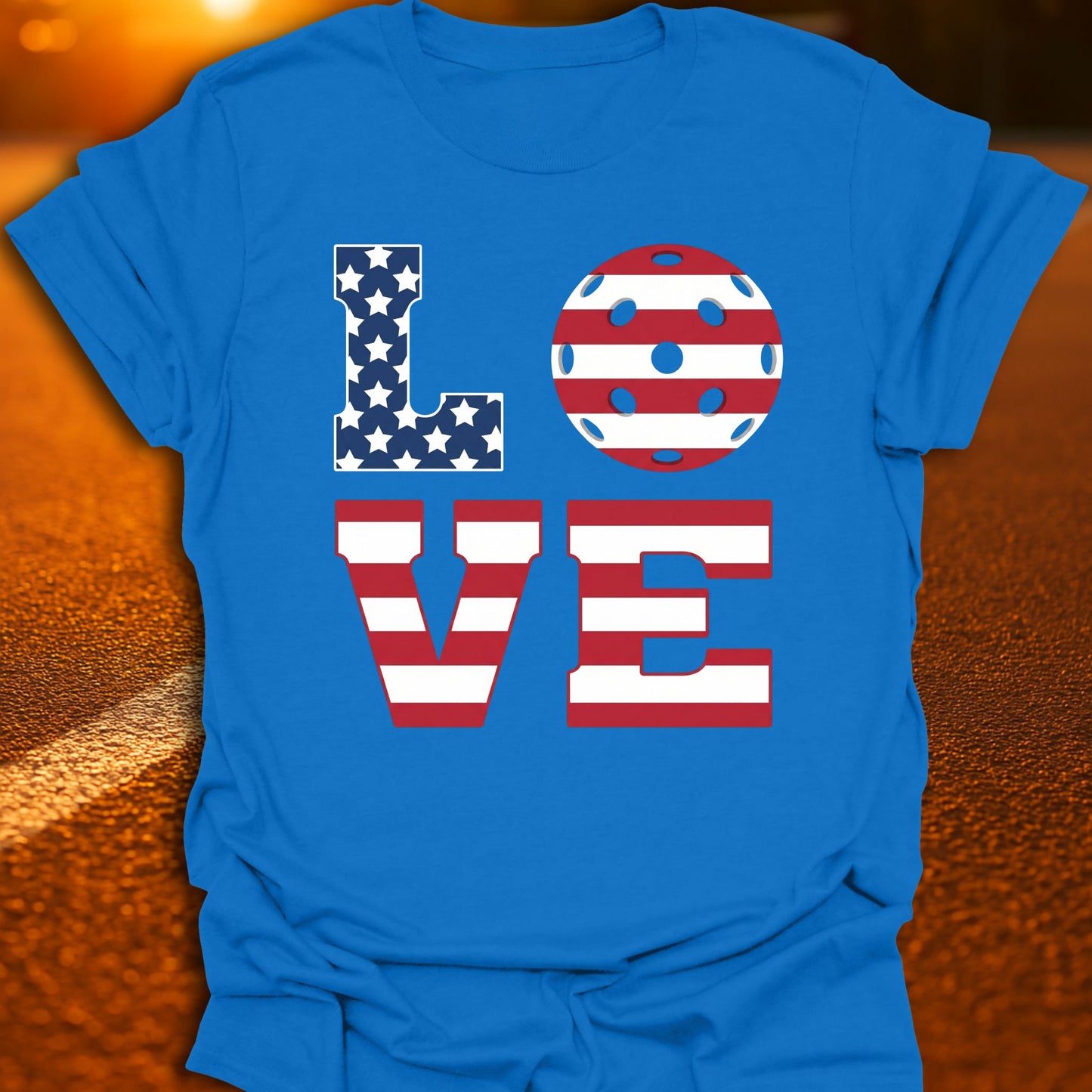 Love Pickleball American Flag T-Shirt