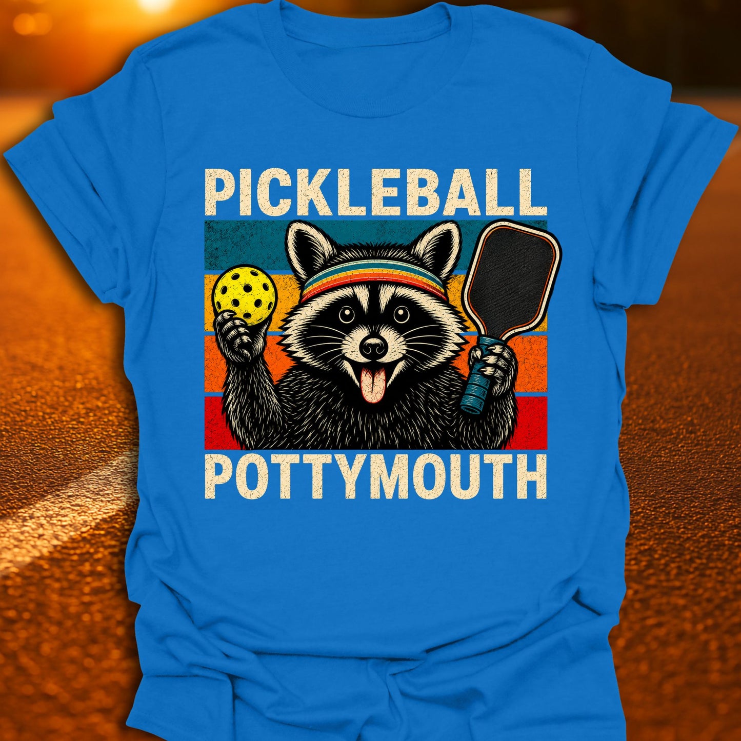 Pickleball Pottymouth Raccoon T-Shirt