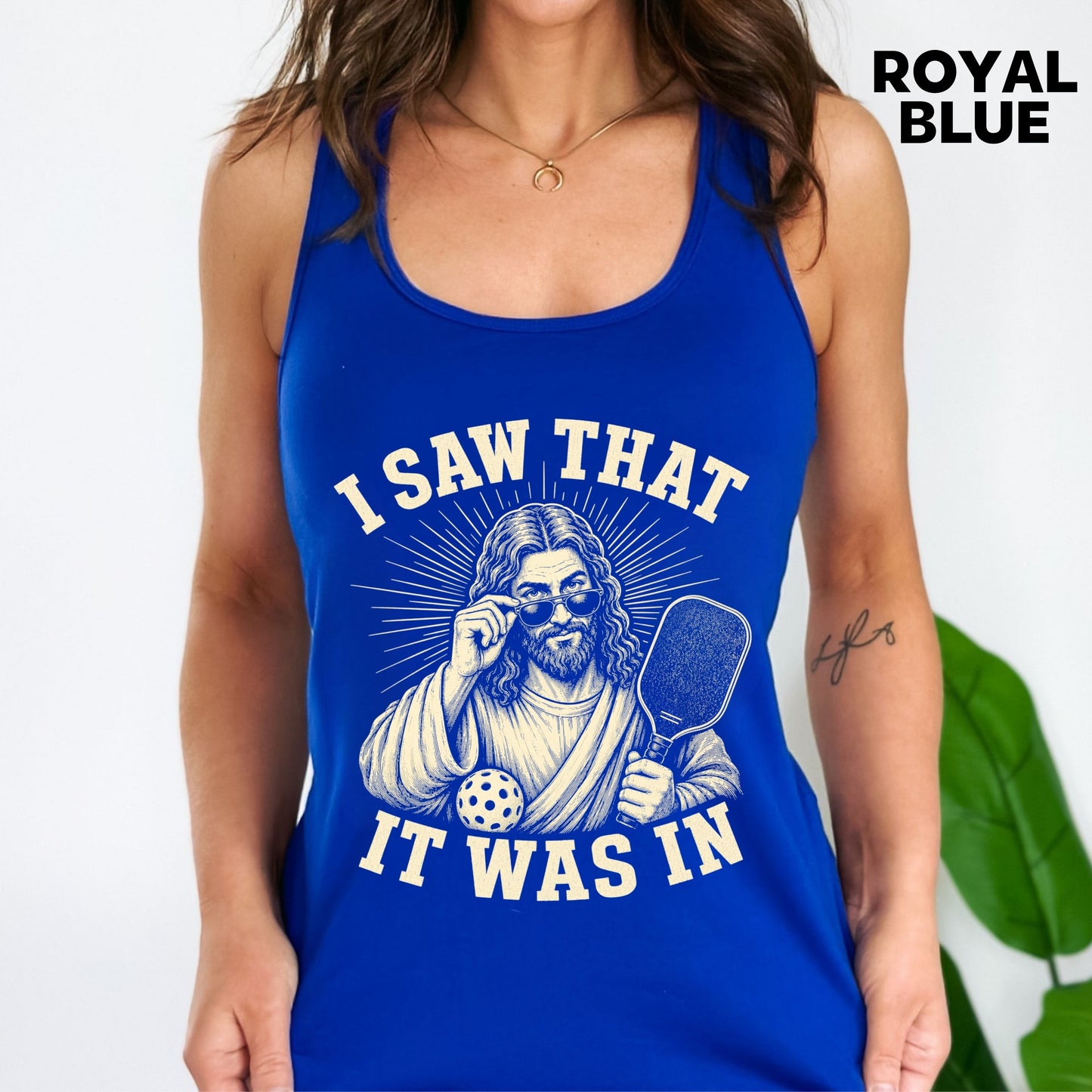 I Saw That Jesus Pickleball Racerback Tank