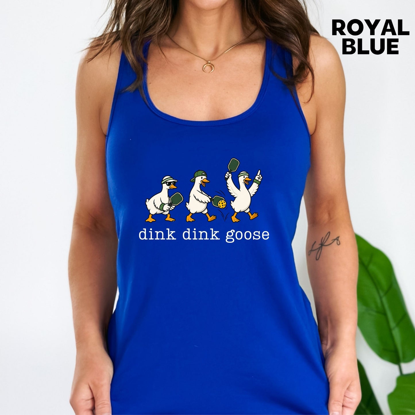 Dink Dink Goose Pickleball Racerback Tank