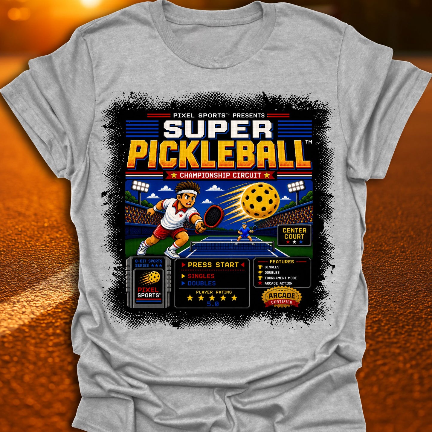 Super Pickleball Retro Gamer T-Shirt