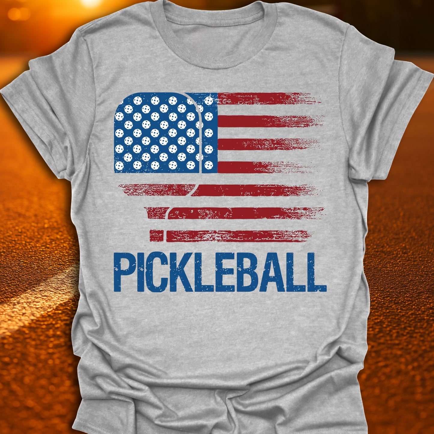 American Pickleball Paddle Flag T-Shirt