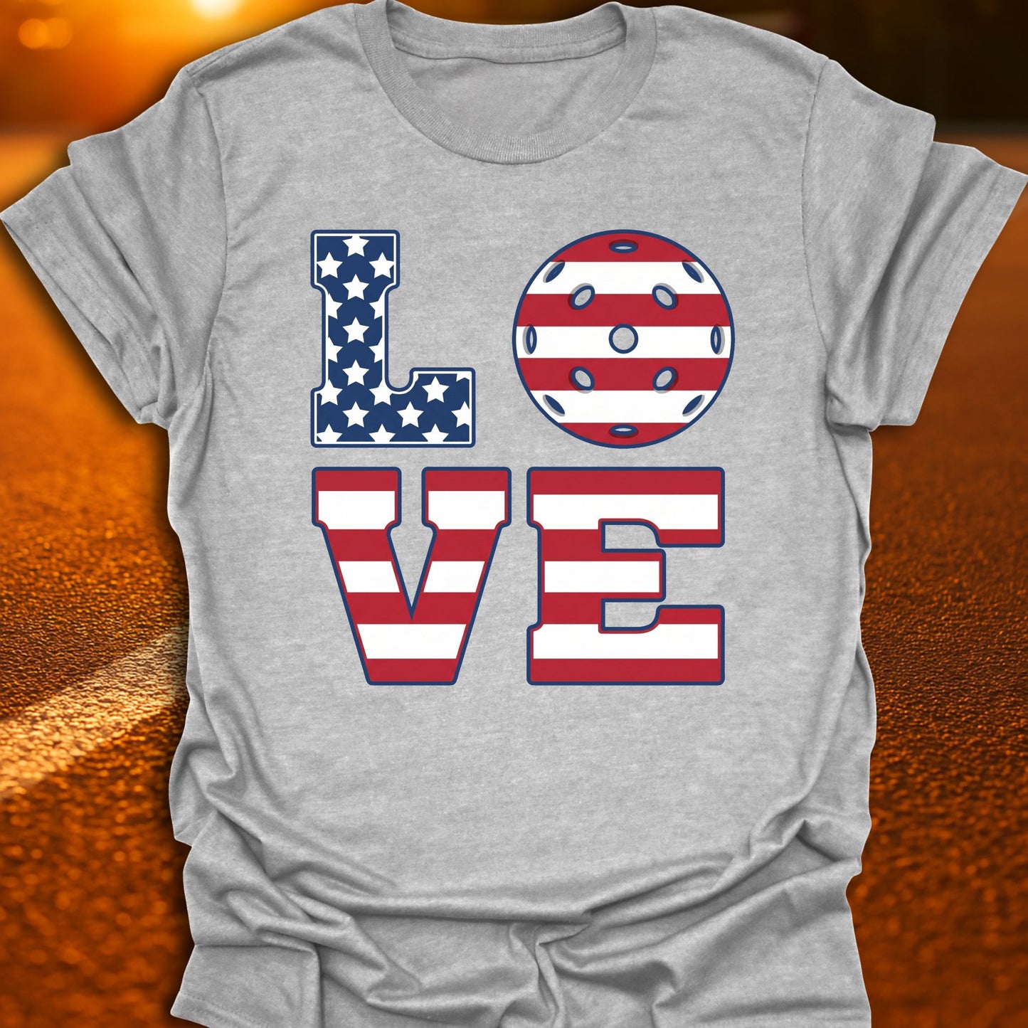 Love Pickleball American Flag T-Shirt