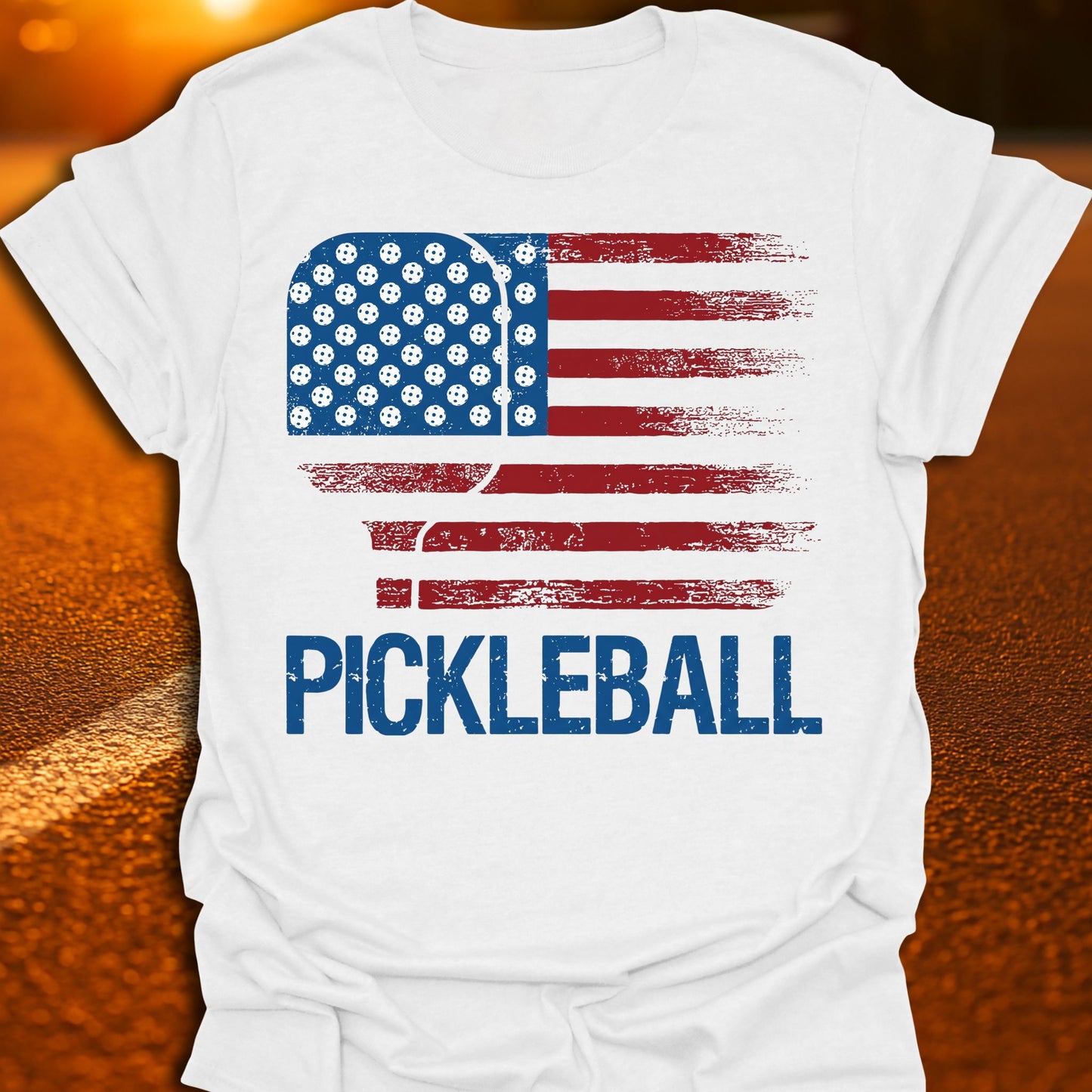 American Pickleball Paddle Flag T-Shirt