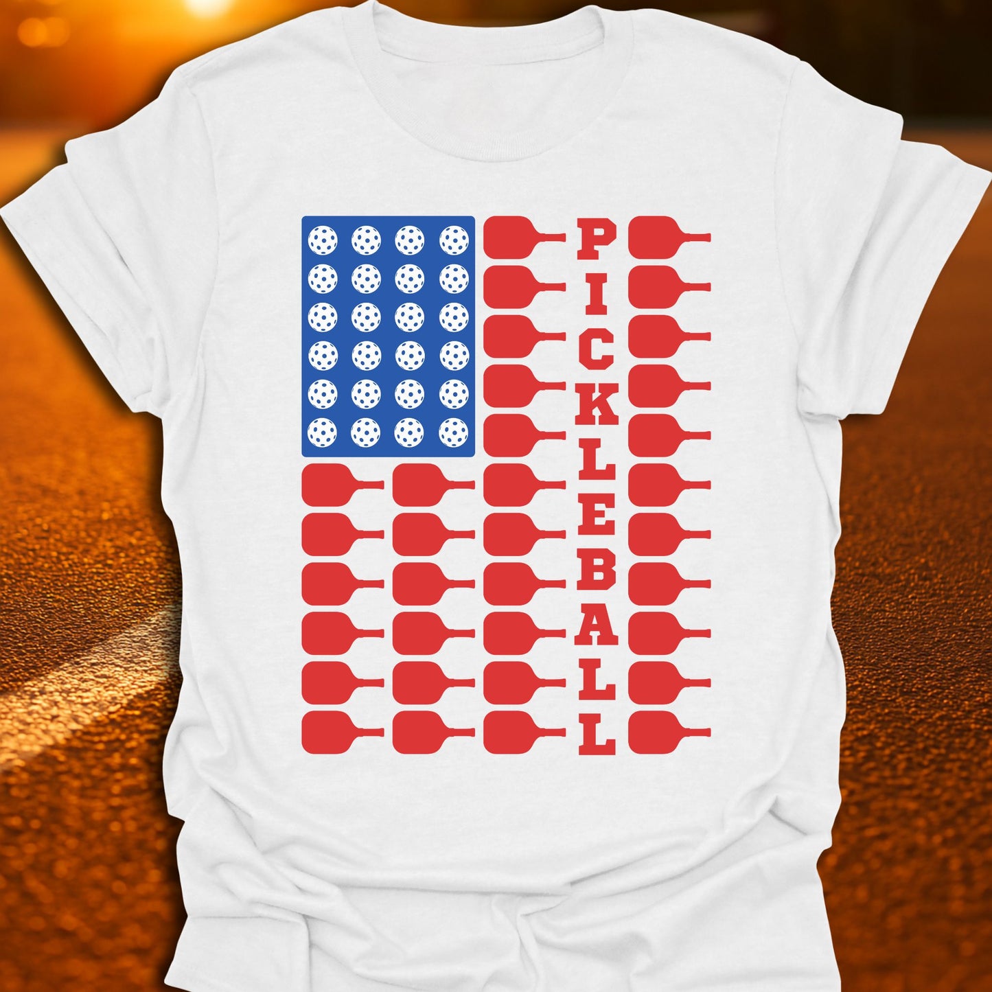 American Pickleball Flag T-Shirt