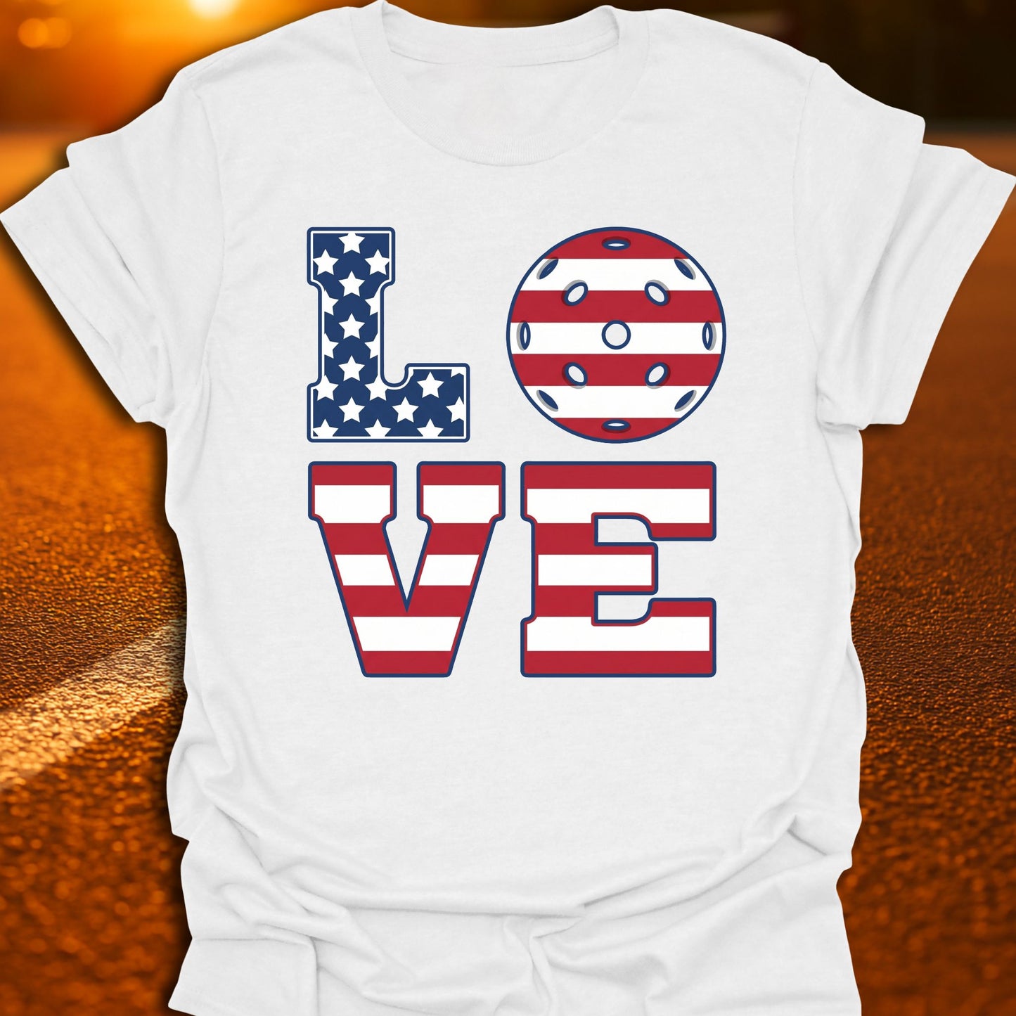 Love Pickleball American Flag T-Shirt
