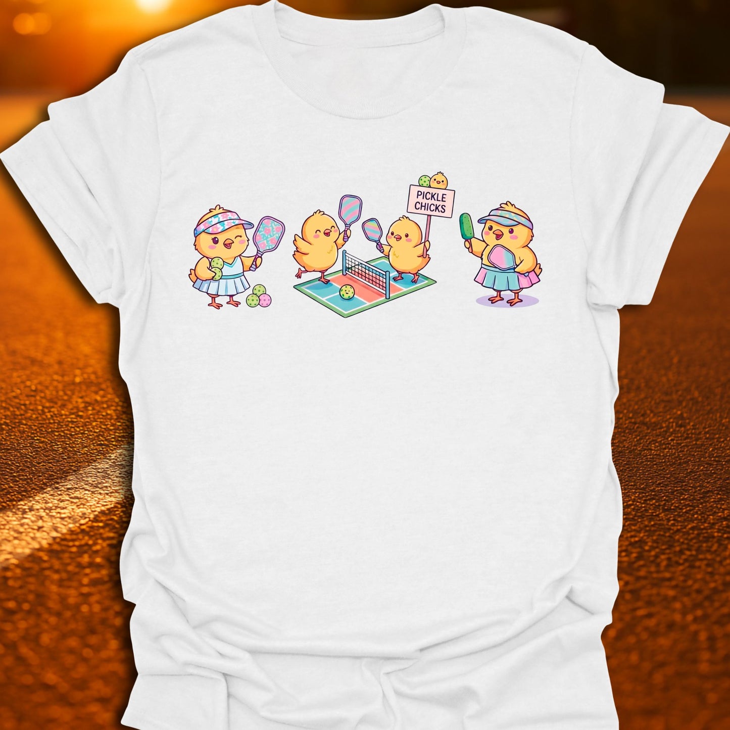 Pickle Chicks Kawaii Pickleball T-Shirt