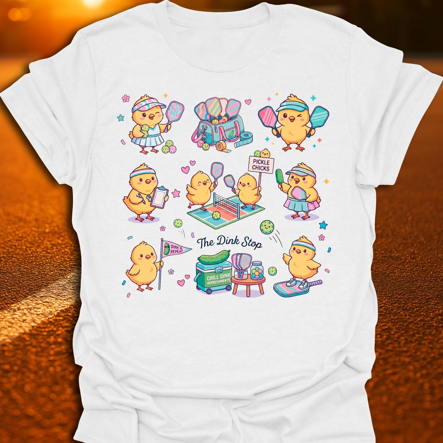 Pickle Chicks Kawaii Pickleball T-Shirt